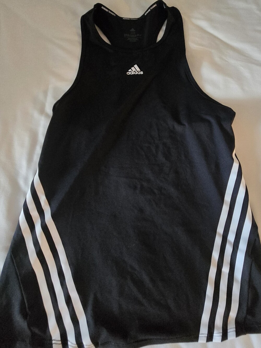 adidas Black Tank Top with White Side Stripes Siz XXS